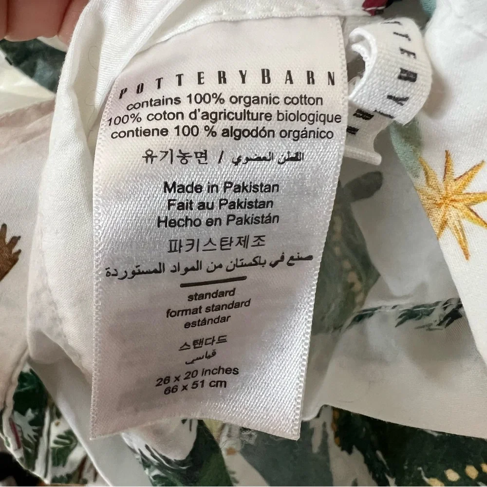 Pottery Barn Christmas in the Country Organic Cotton Sham Set of 2 Std 26x20